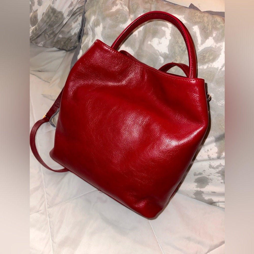 Red bucket bag ~ 100% leather